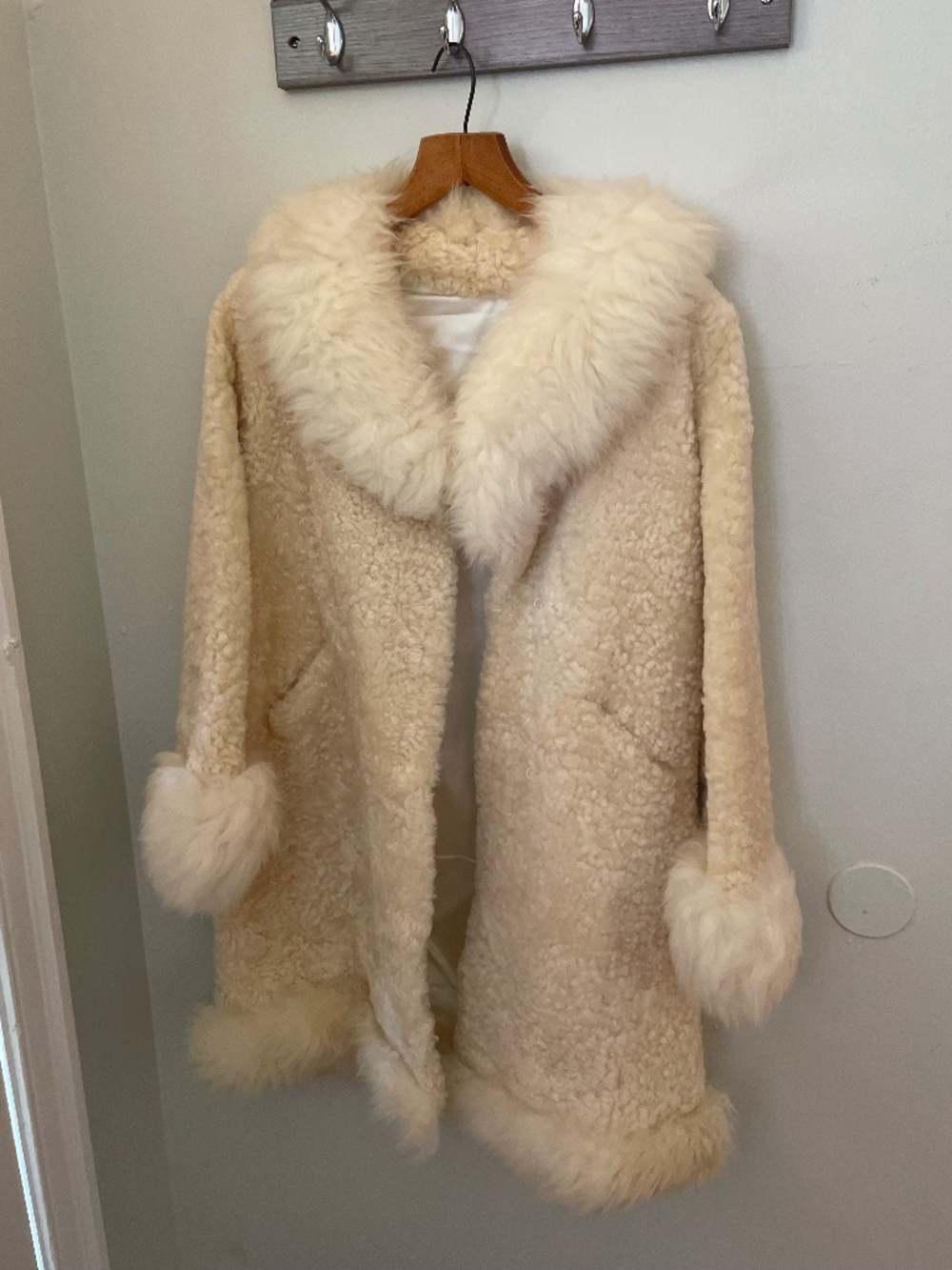 Rare vintage handmade sheep wool coat from New Zealand